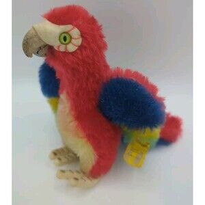 Vintage German Steiff Mohair Mini LORA the Parrot Ear Button & Tag 5.5" c.1960